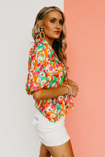 The Marcelo Puff Sleeve Floral Blouse