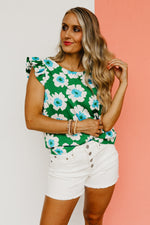 The Sariah Flutter Sleeve Floral Blouse
