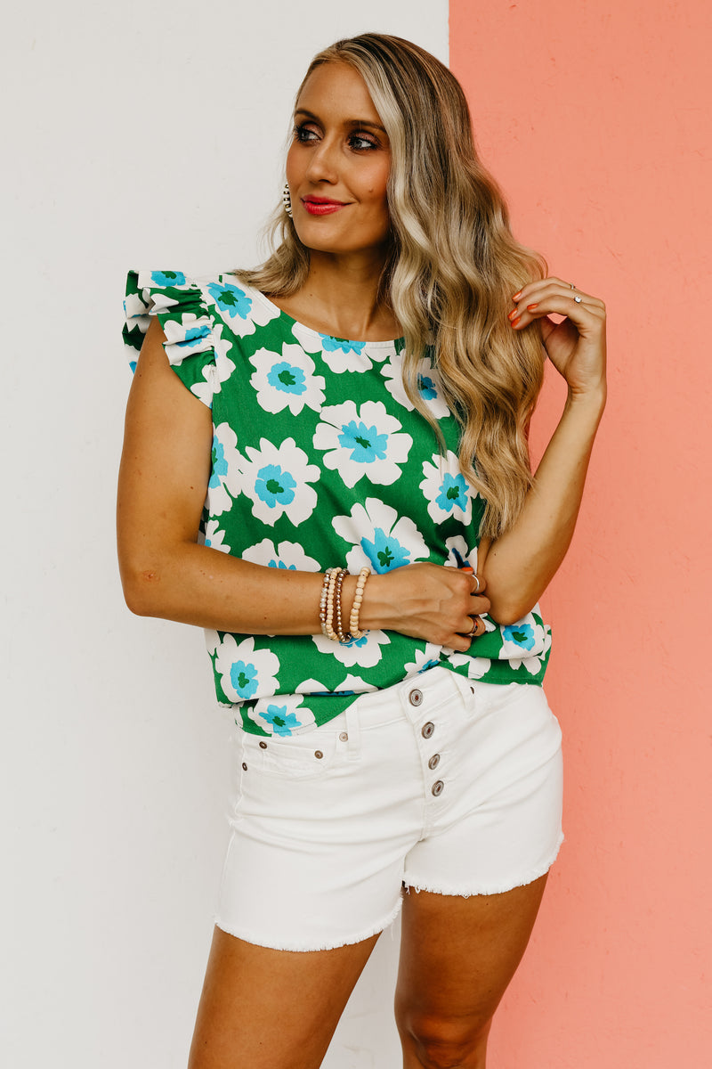 The Sariah Flutter Sleeve Floral Blouse
