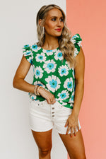 The Sariah Flutter Sleeve Floral Blouse