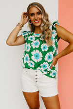 The Sariah Flutter Sleeve Floral Blouse