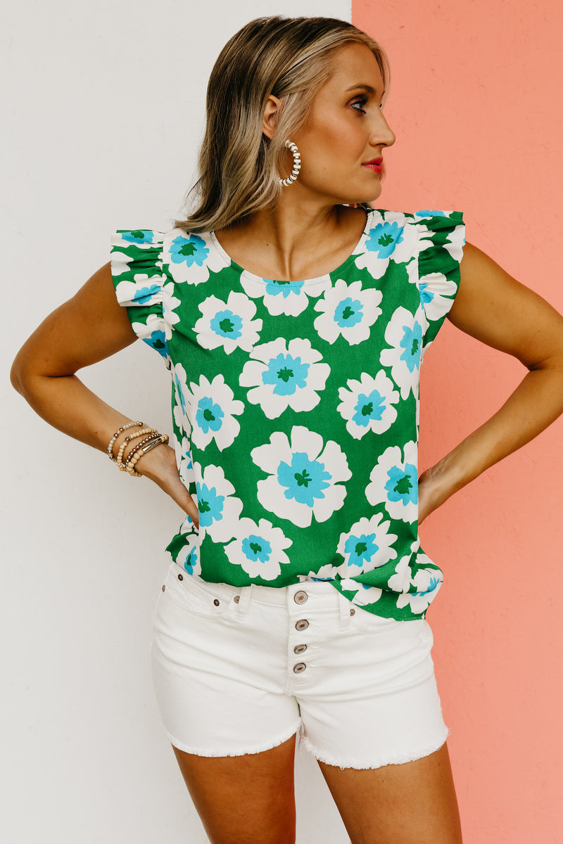 The Sariah Flutter Sleeve Floral Blouse