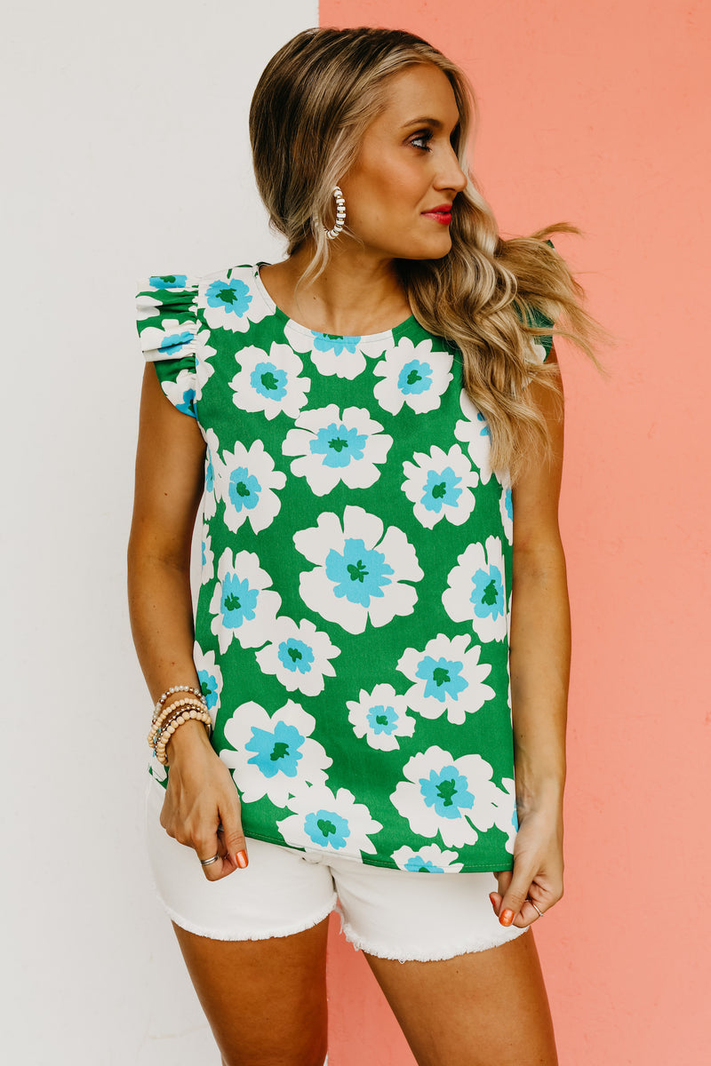 The Sariah Flutter Sleeve Floral Blouse
