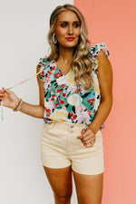 The Dennis Floral Ruffle Neck Top