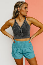 The Brylee Ribbed Snap Crop Top