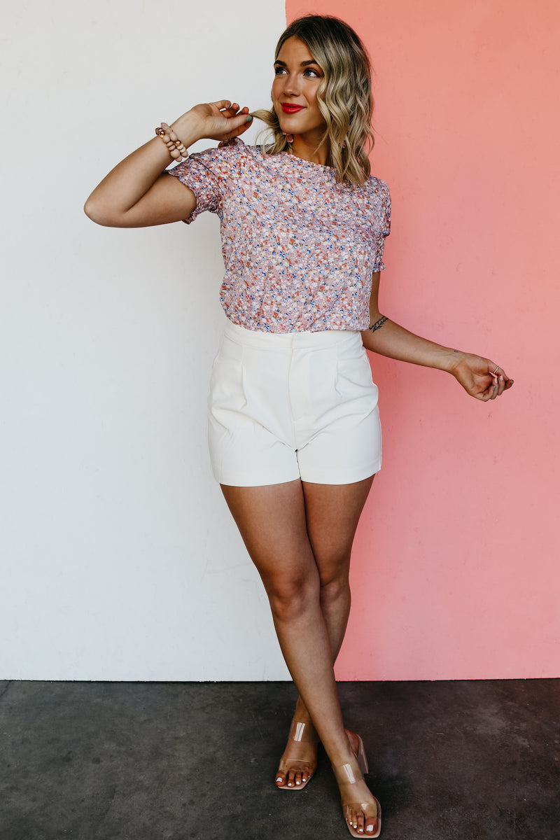 The Mack Floral Cinched Sleeve Blouse - FINAL SALE
