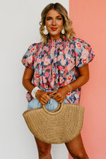 The Lilith Smocked Watercolor Smock Top