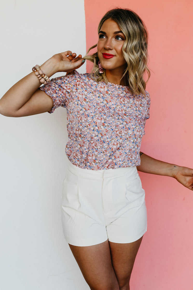 The Mack Floral Cinched Sleeve Blouse - FINAL SALE
