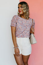 The Mack Floral Cinched Sleeve Blouse - FINAL SALE