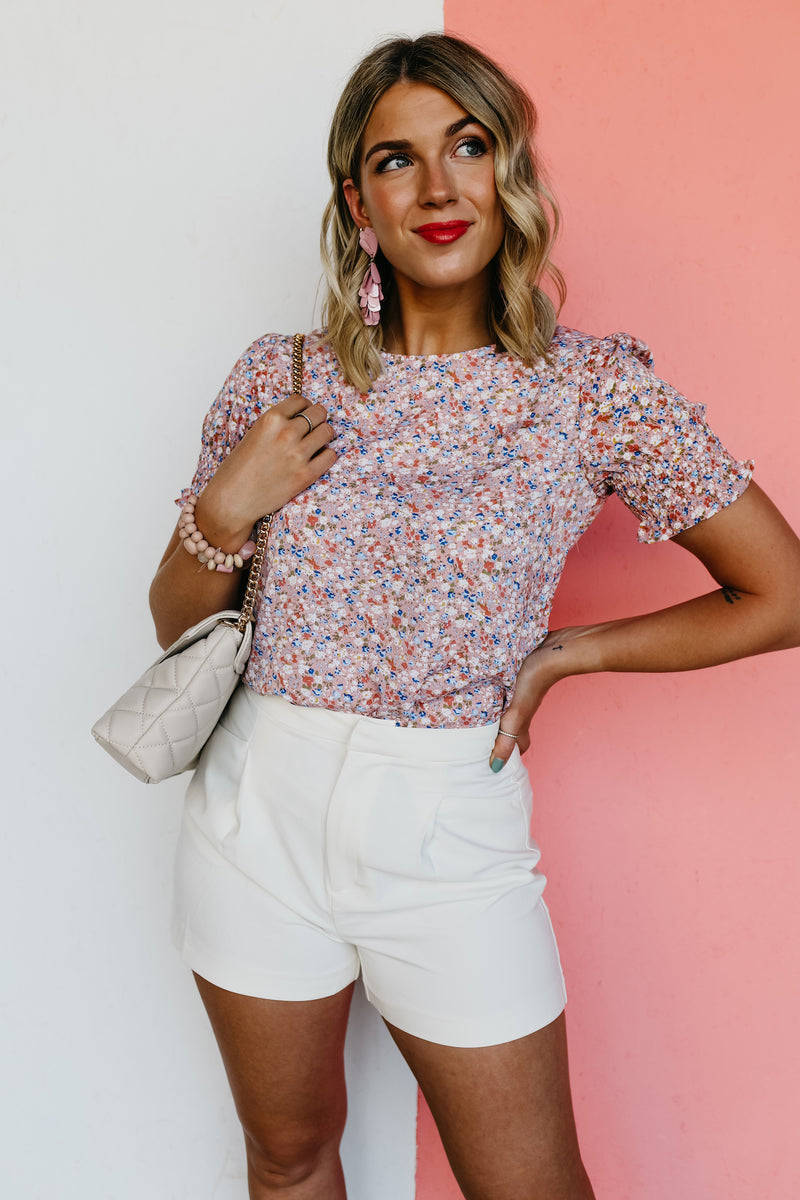 The Mack Floral Cinched Sleeve Blouse - FINAL SALE