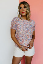 The Mack Floral Cinched Sleeve Blouse - FINAL SALE