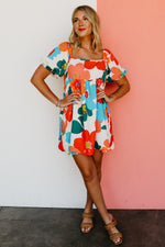 The Jasiah Floral Square Neck Mini Dress