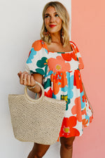The Jasiah Floral Square Neck Mini Dress