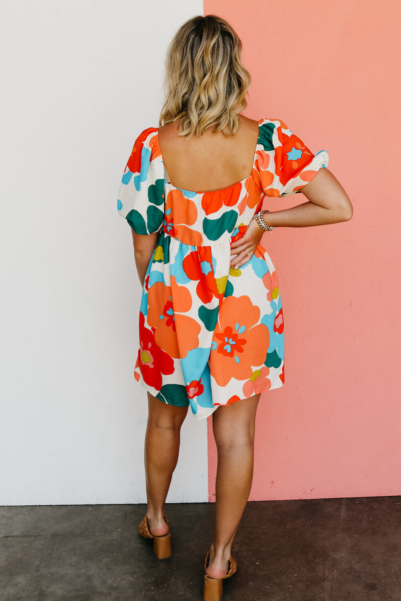 The Jasiah Floral Square Neck Mini Dress