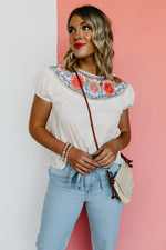 The Serena Embroidered Peasant Top - FINAL SALE