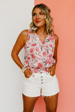 The Selah Surplice Floral Tank Top - FINAL SALE
