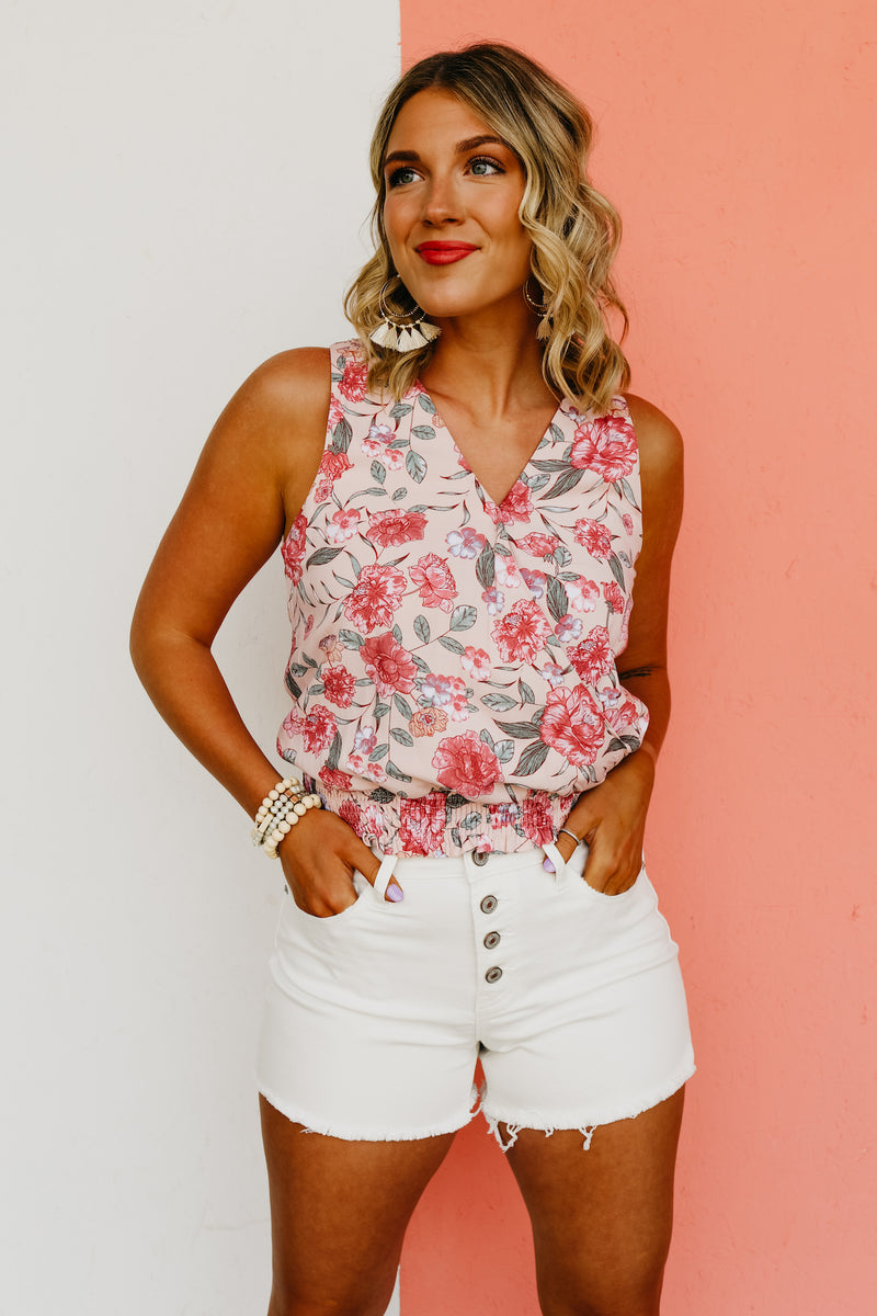 The Selah Surplice Floral Tank Top - FINAL SALE