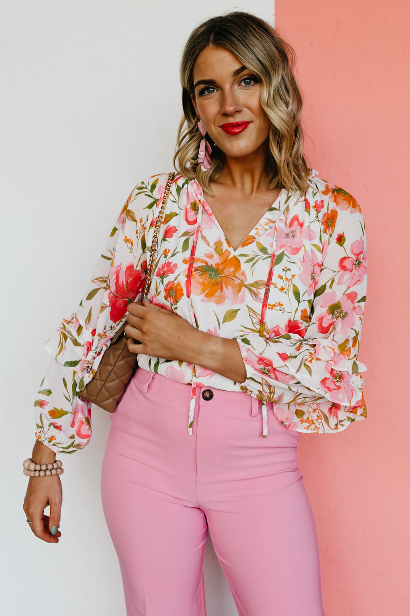 The Donado Floral Balloon Sleeve Blouse - FINAL SALE