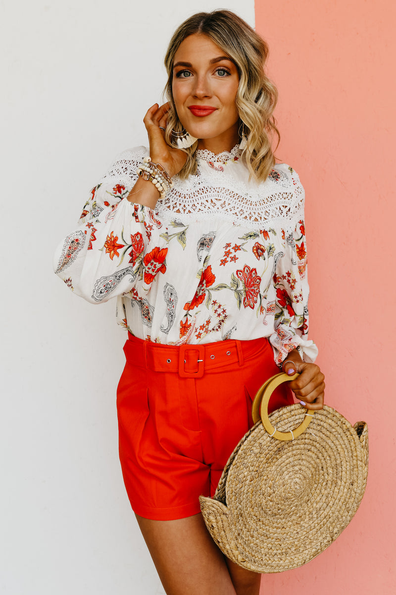 The Willa Lace Detail Paisley Print Blouse - FINAL SALE