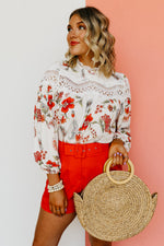 The Willa Lace Detail Paisley Print Blouse - FINAL SALE