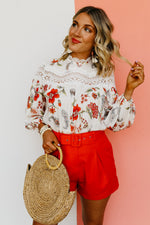 The Willa Lace Detail Paisley Print Blouse - FINAL SALE