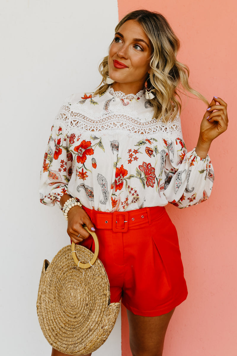 The Willa Lace Detail Paisley Print Blouse - FINAL SALE