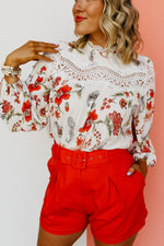 The Willa Lace Detail Paisley Print Blouse - FINAL SALE