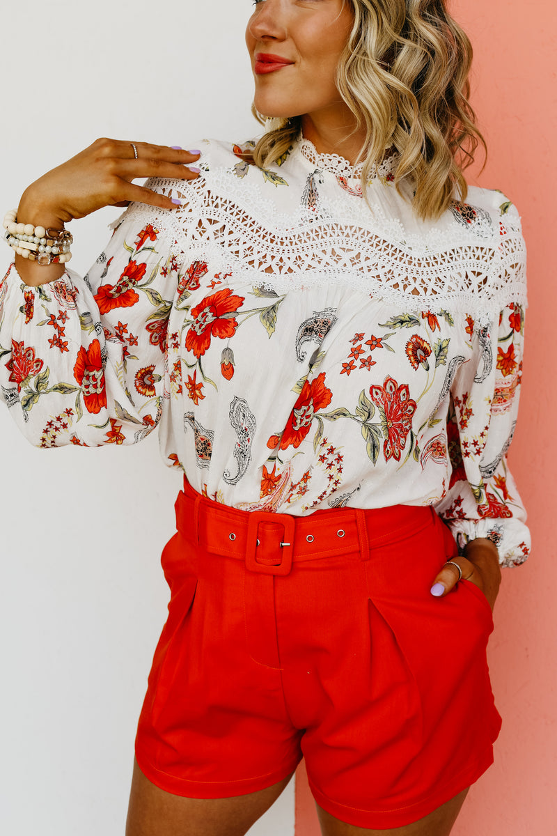 The Willa Lace Detail Paisley Print Blouse - FINAL SALE