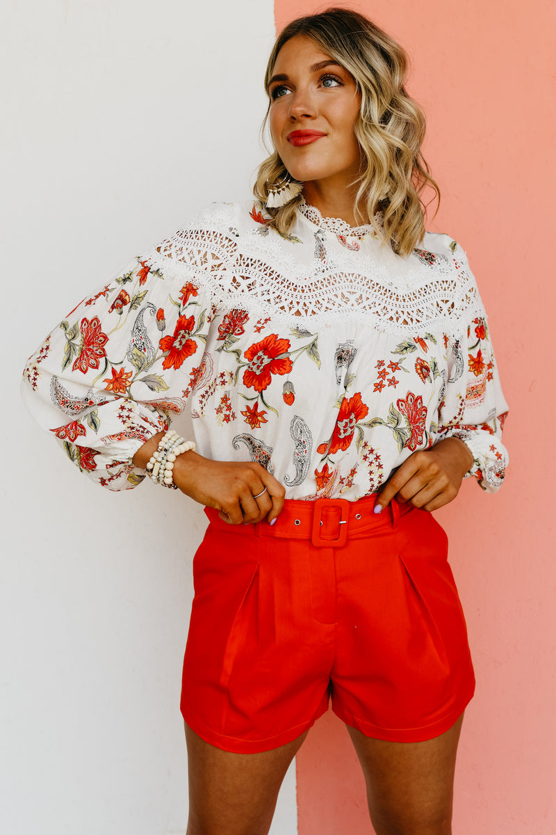 The Willa Lace Detail Paisley Print Blouse - FINAL SALE