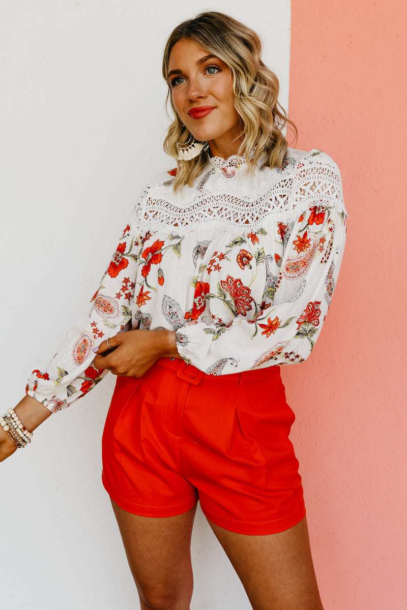 The Willa Lace Detail Paisley Print Blouse - FINAL SALE
