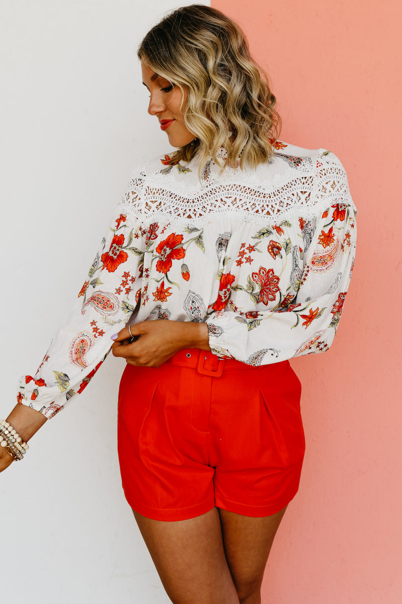 The Willa Lace Detail Paisley Print Blouse - FINAL SALE