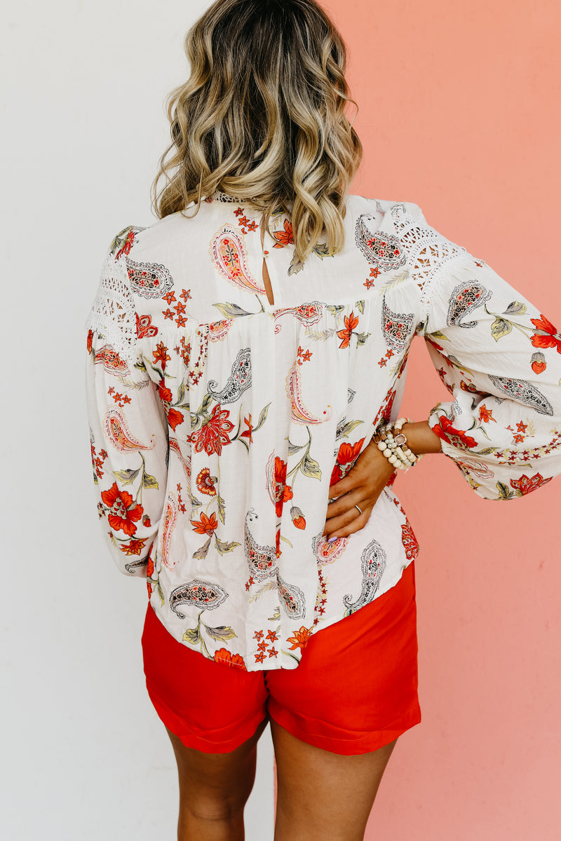 The Willa Lace Detail Paisley Print Blouse - FINAL SALE