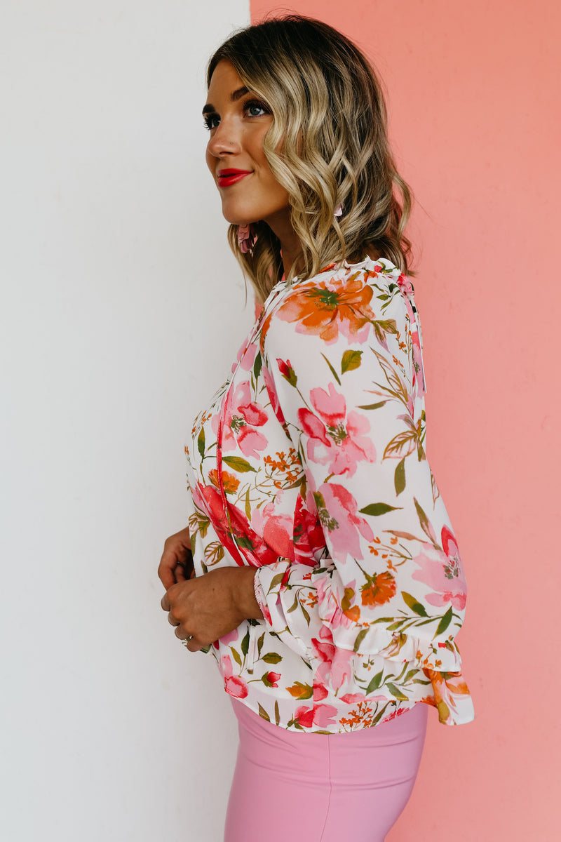 The Donado Floral Balloon Sleeve Blouse - FINAL SALE