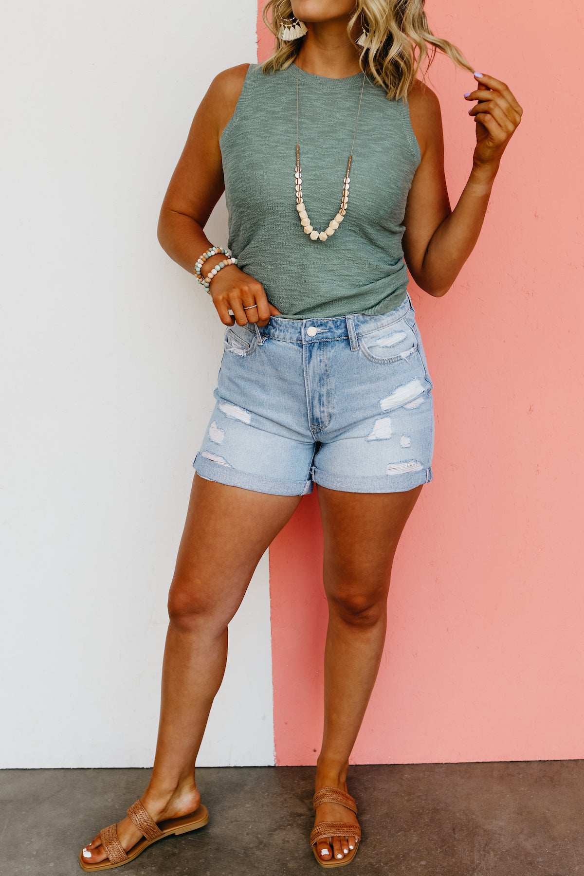 Distressed denim boyfriend shorts deals