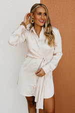 The Greta Side Tie Waist Mini Shirt Dress