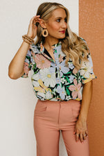 The Kailua Floral Half Button Blouse