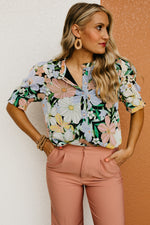 The Kailua Floral Half Button Blouse