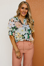 The Kailua Floral Half Button Blouse
