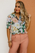 The Kailua Floral Half Button Blouse