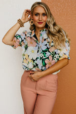 The Kailua Floral Half Button Blouse