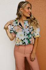 The Kailua Floral Half Button Blouse
