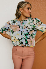 The Kailua Floral Half Button Blouse