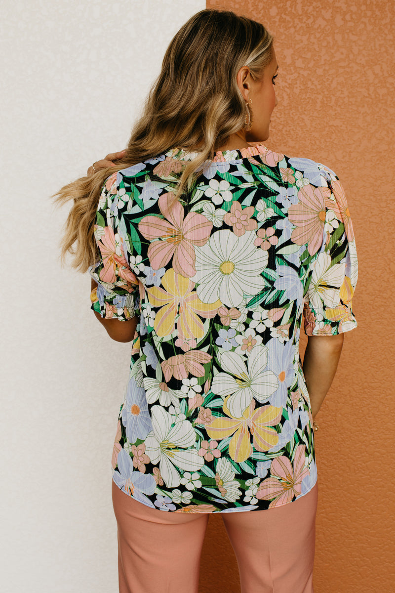 The Kailua Floral Half Button Blouse