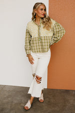 The Alena Mixed Media Floral Button Down Shirt