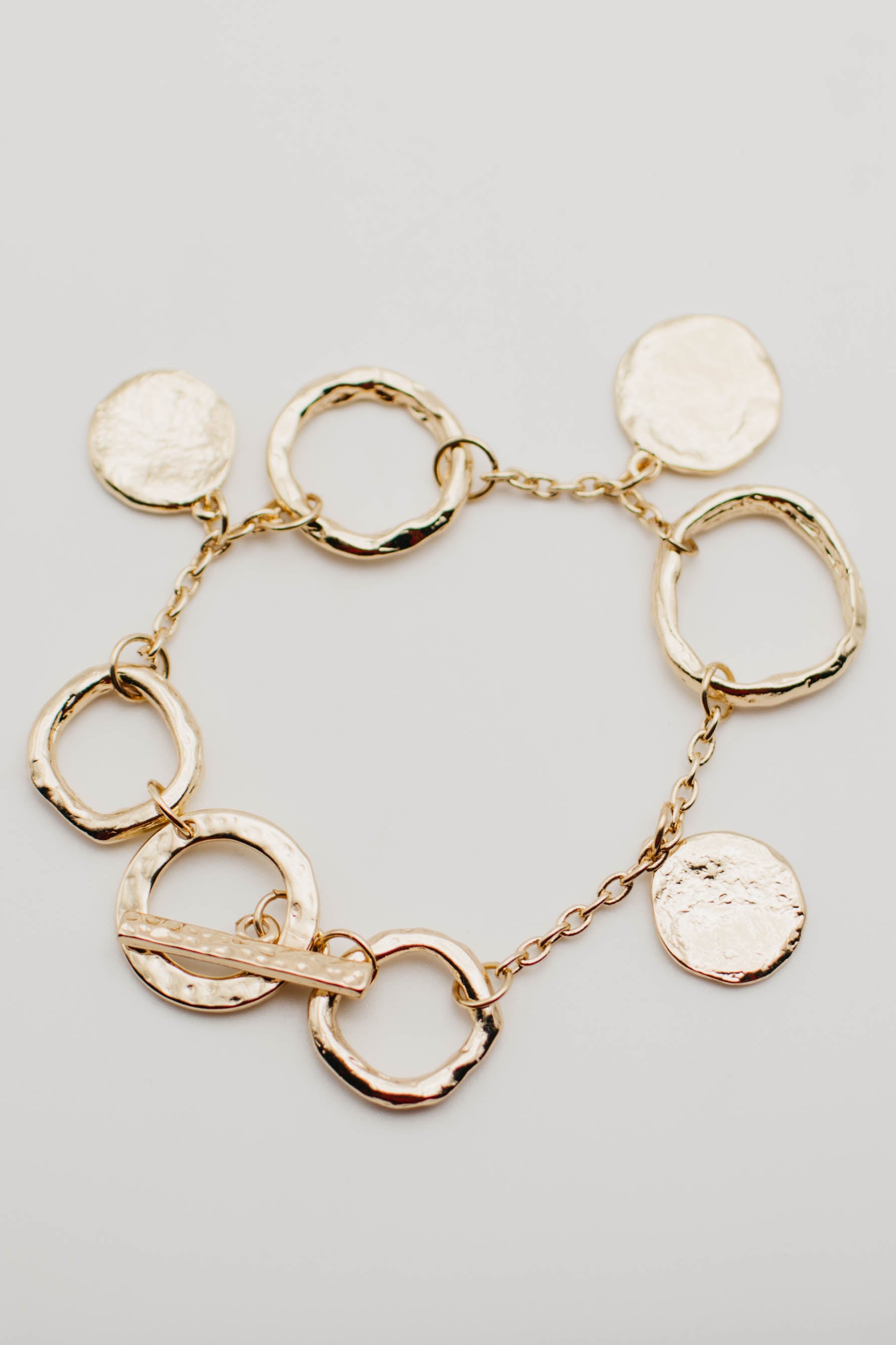 The Ginnie Hammered Coin and Hoop Bracelet