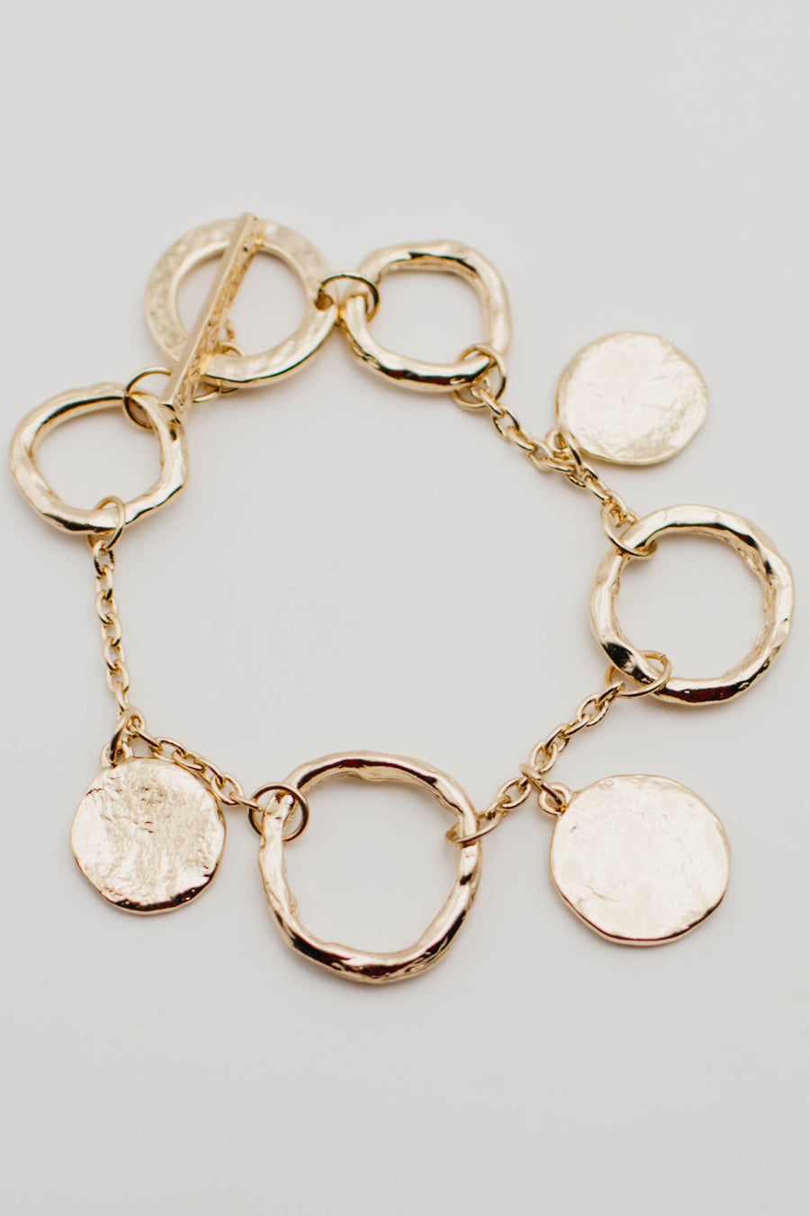 The Ginnie Hammered Coin and Hoop Bracelet