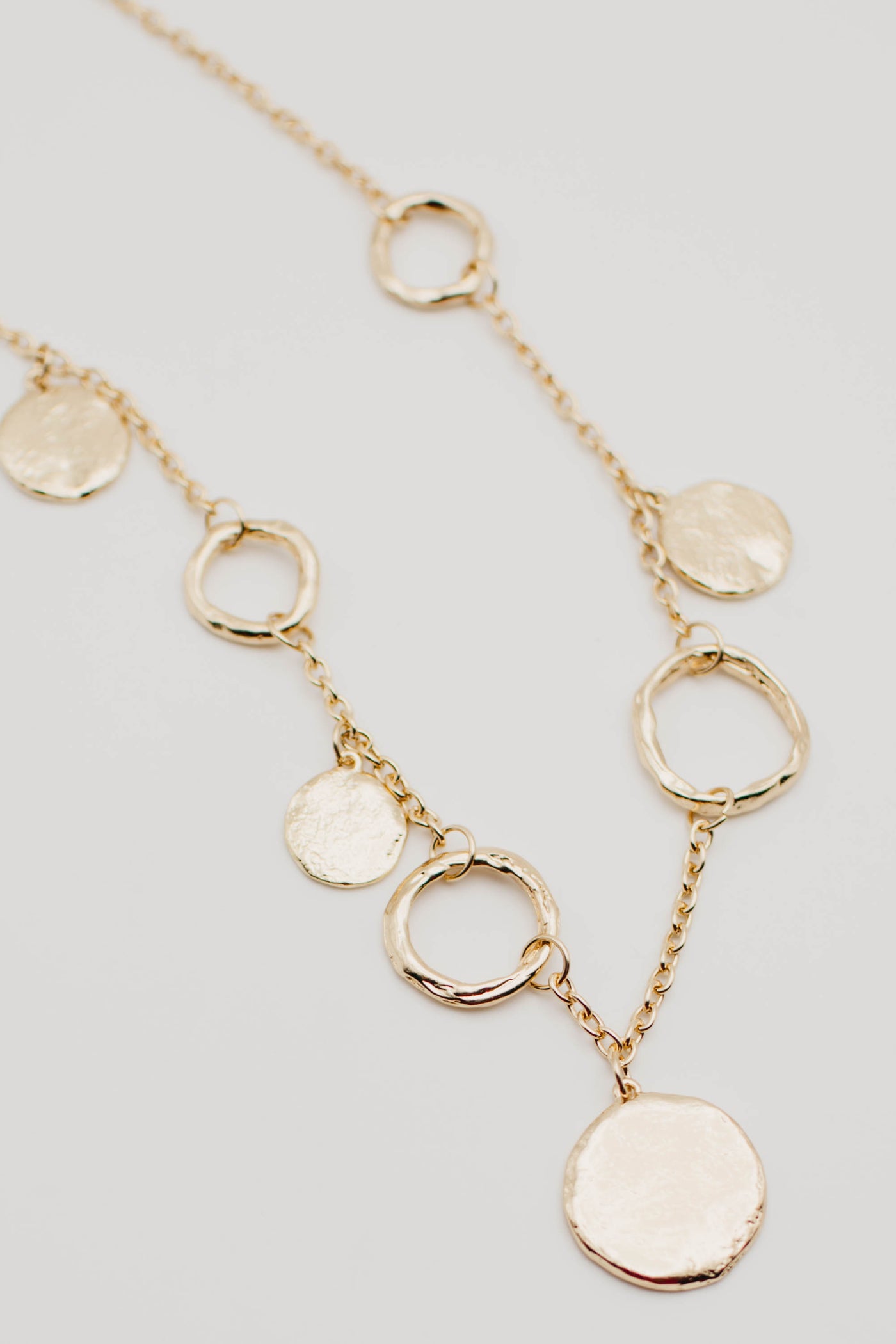 The Vinnie Hammered Coin and Hoop Necklace