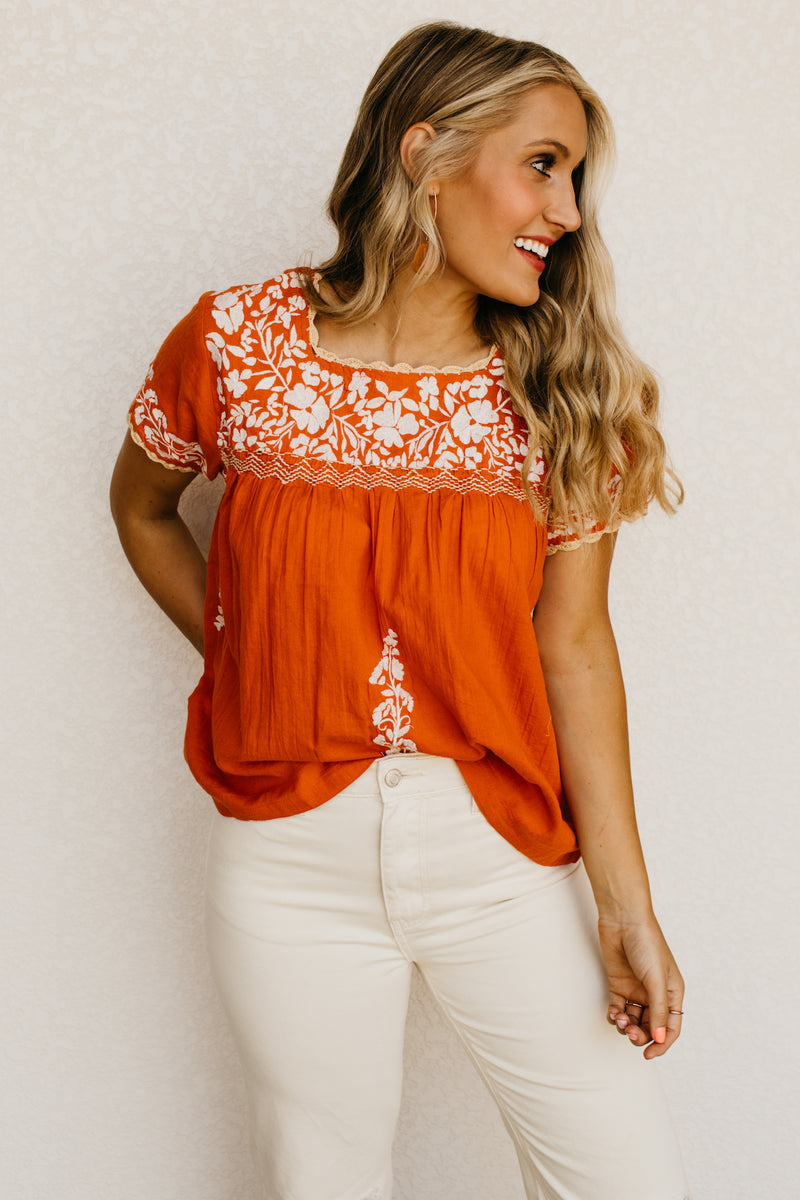 The Emberly Floral Embroidered Top