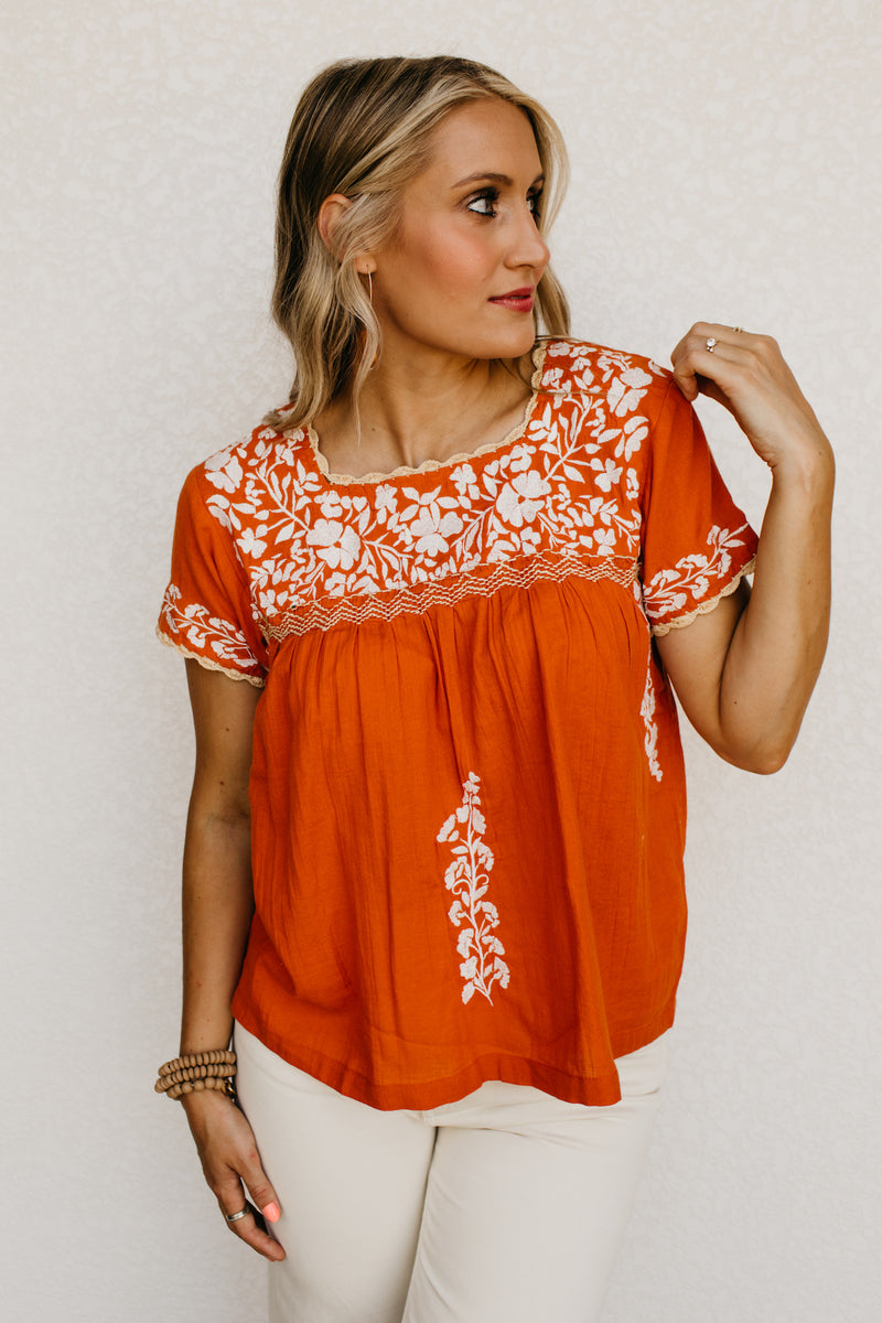 The Emberly Floral Embroidered Top