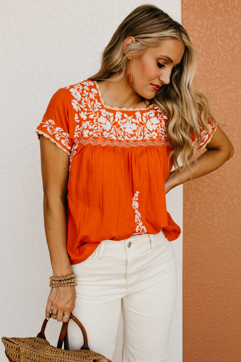 The Emberly Floral Embroidered Top